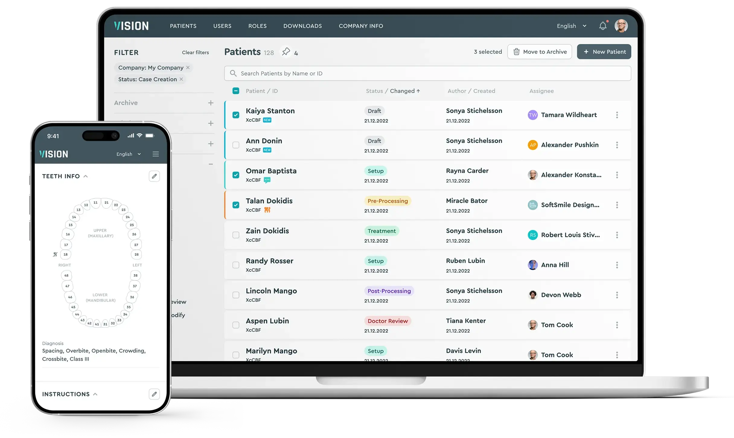 Web-based dental patient management software